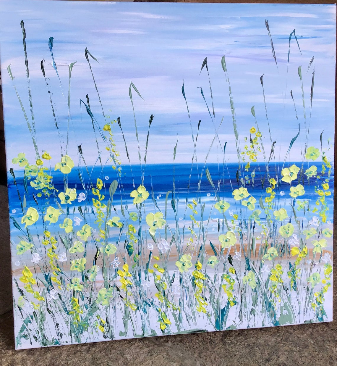 Spring Beach — floral painting by Jeanette James-Monk