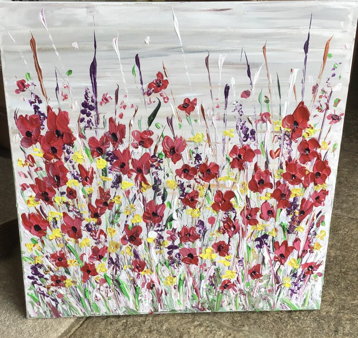 Pretty Poppies — floral painting by Jeanette James-Monk