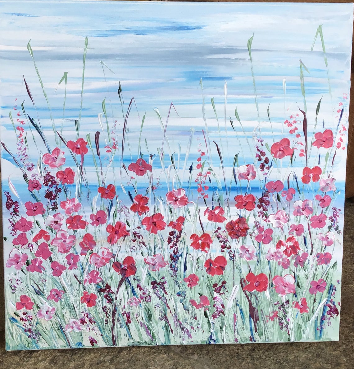 Cornish Pinks — archive painting by Jeanette James-Monk