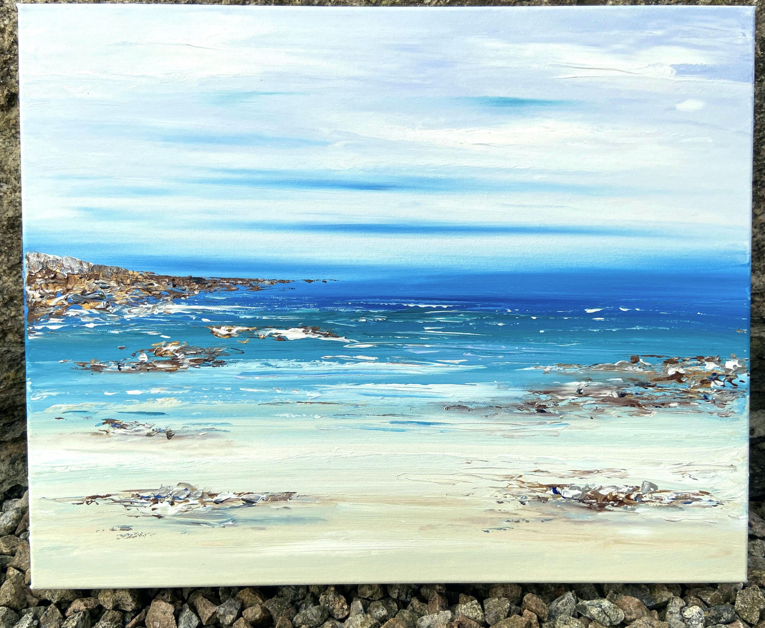 Cornish Tide 1, a coastal painting by Jeanette James-Monk